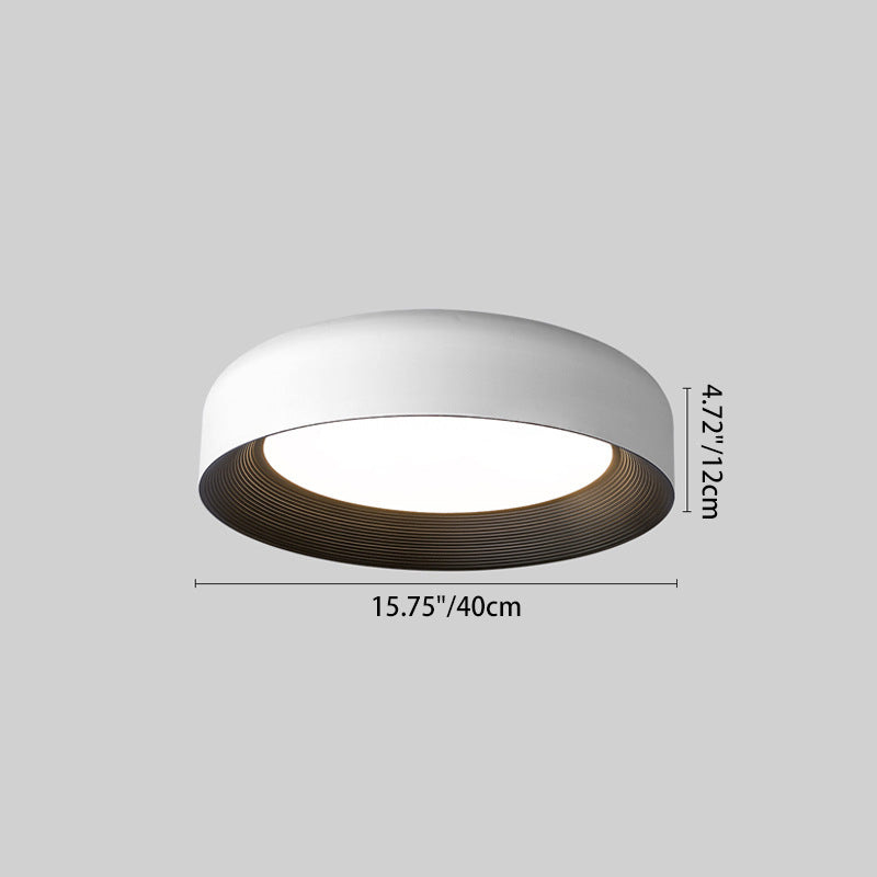 Modern Minimalist Cylinder Iron Acrylic LED Flush Mount Ceiling Light For Bedroom