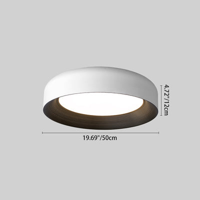 Modern Minimalist Cylinder Iron Acrylic LED Flush Mount Ceiling Light For Bedroom