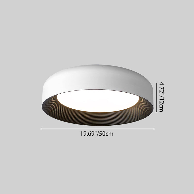 Modern Minimalist Cylinder Iron Acrylic LED Flush Mount Ceiling Light For Bedroom