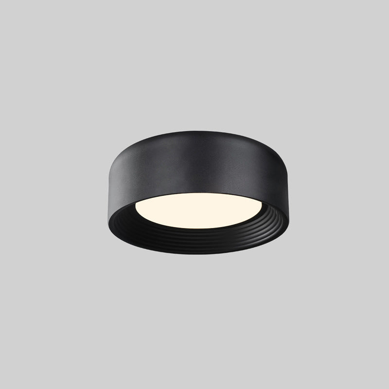 Modern Minimalist Cylinder Iron Acrylic LED Flush Mount Ceiling Light For Bedroom