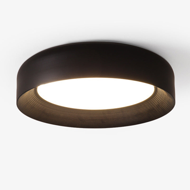 Modern Minimalist Cylinder Iron Acrylic LED Flush Mount Ceiling Light For Bedroom