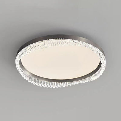 Modern Minimalist Round Aluminum Acrylic LED Flush Mount Ceiling Light For Bedroom