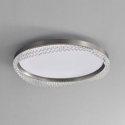 Modern Minimalist Round Aluminum Acrylic LED Flush Mount Ceiling Light For Bedroom
