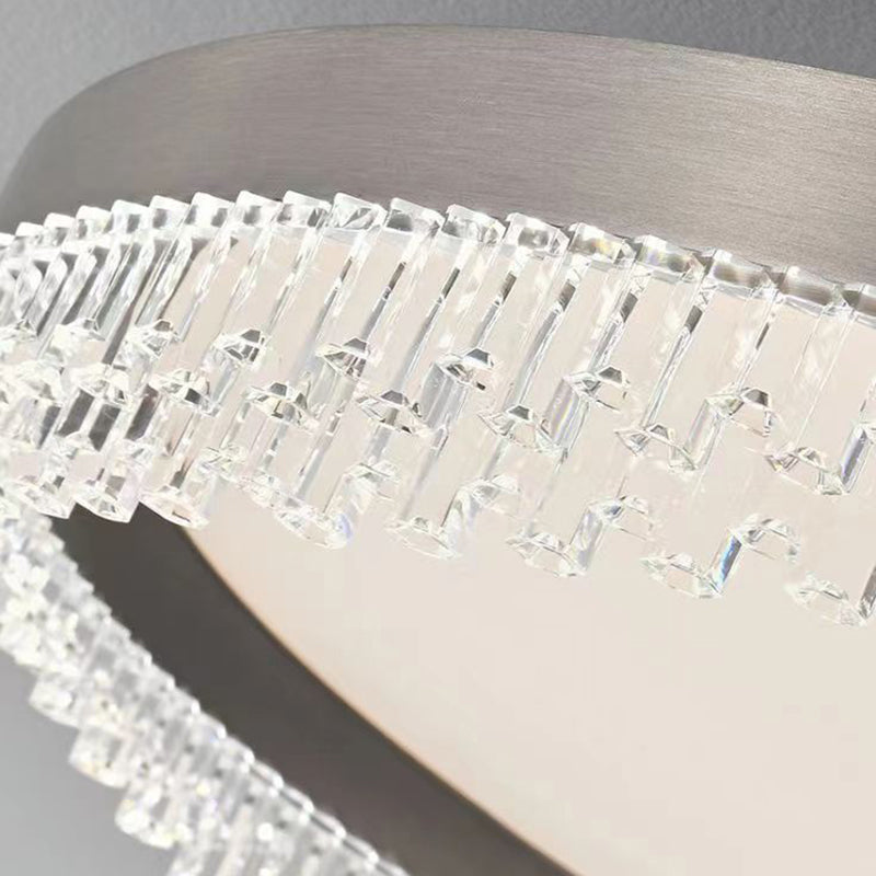 Modern Minimalist Round Aluminum Acrylic LED Flush Mount Ceiling Light For Bedroom