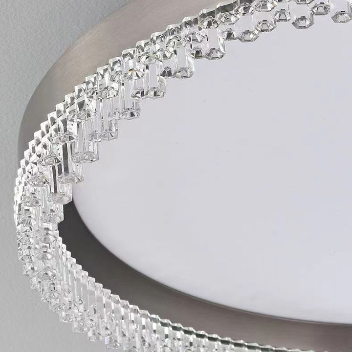 Modern Minimalist Round Aluminum Acrylic LED Flush Mount Ceiling Light For Bedroom