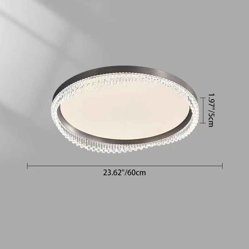 Modern Minimalist Round Aluminum Acrylic LED Flush Mount Ceiling Light For Bedroom