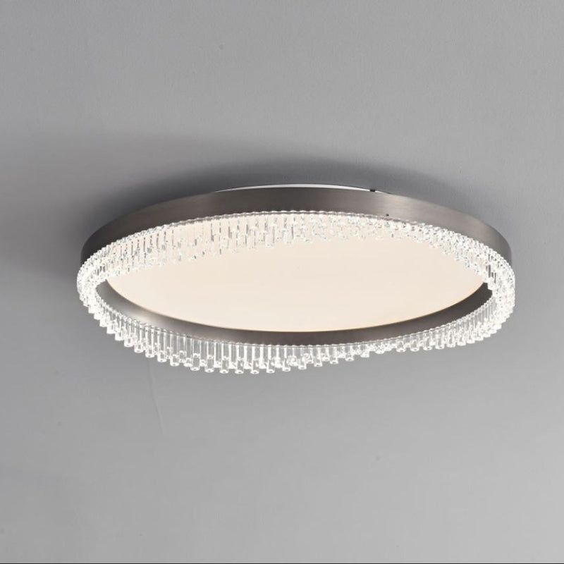 Modern Minimalist Round Aluminum Acrylic LED Flush Mount Ceiling Light For Bedroom