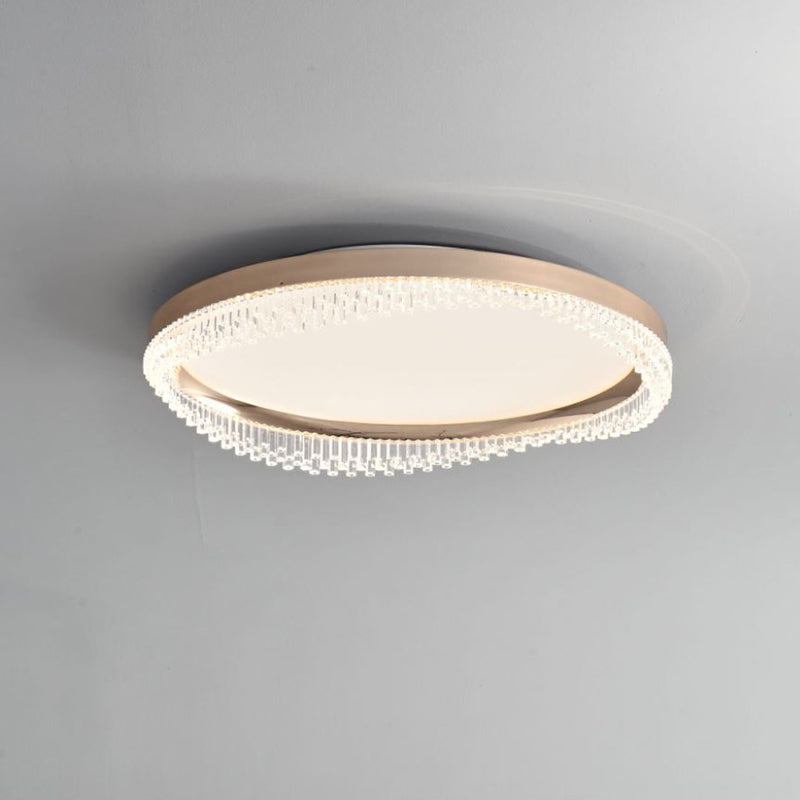 Modern Minimalist Round Aluminum Acrylic LED Flush Mount Ceiling Light For Bedroom