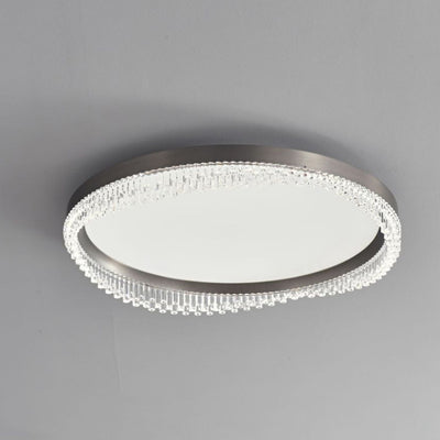 Modern Minimalist Round Aluminum Acrylic LED Flush Mount Ceiling Light For Bedroom