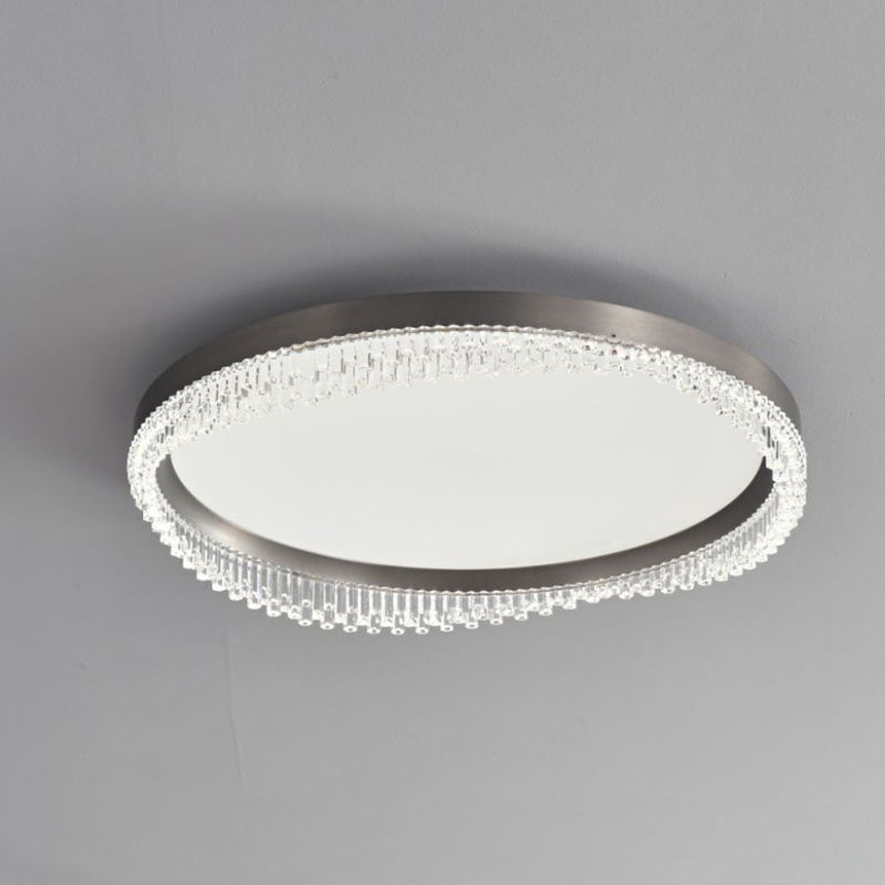 Modern Minimalist Round Aluminum Acrylic LED Flush Mount Ceiling Light For Bedroom