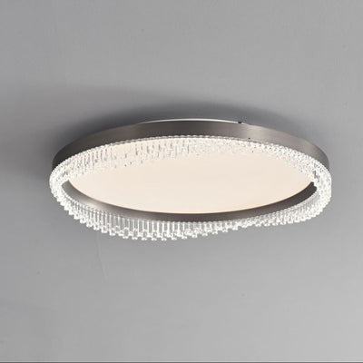 Modern Minimalist Round Aluminum Acrylic LED Flush Mount Ceiling Light For Bedroom