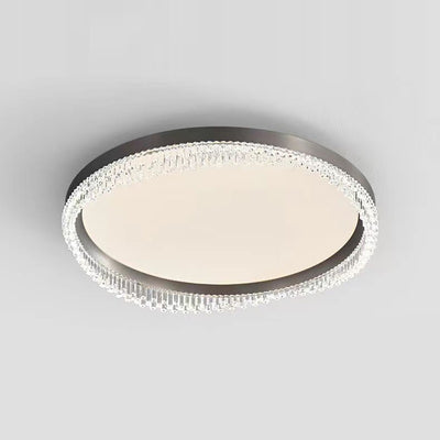Modern Minimalist Round Aluminum Acrylic LED Flush Mount Ceiling Light For Bedroom