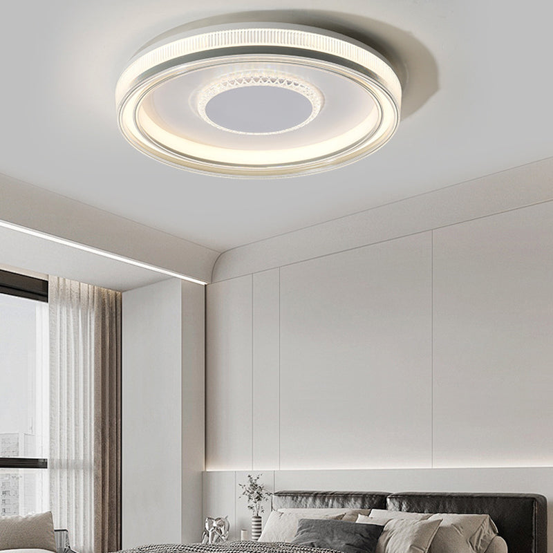 Modern Luxury Round Metal Acrylic LED Flush Mount Ceiling Light For Bedroom