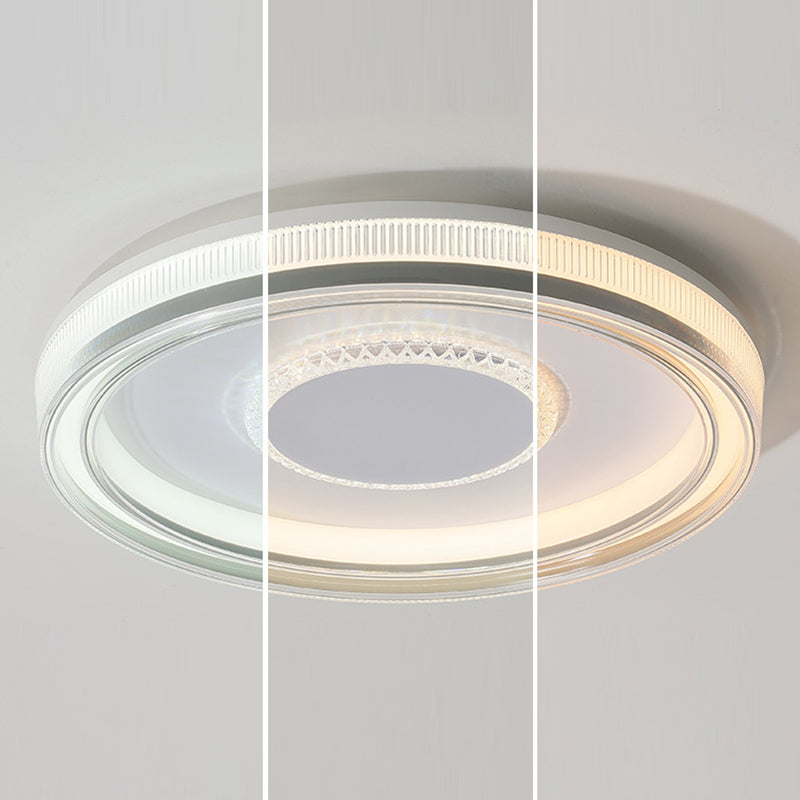Modern Luxury Round Metal Acrylic LED Flush Mount Ceiling Light For Bedroom