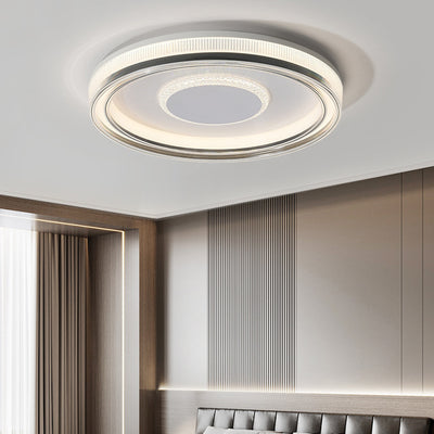Modern Luxury Round Metal Acrylic LED Flush Mount Ceiling Light For Bedroom