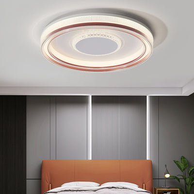 Modern Luxury Round Metal Acrylic LED Flush Mount Ceiling Light For Bedroom