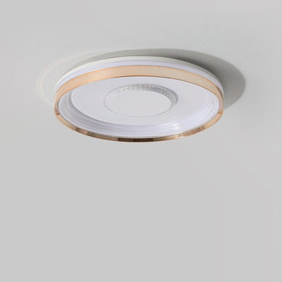 Modern Luxury Round Metal Acrylic LED Flush Mount Ceiling Light For Bedroom