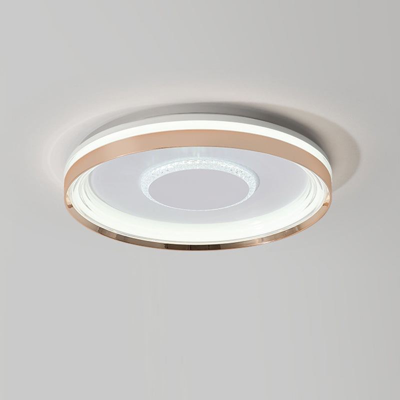 Modern Luxury Round Metal Acrylic LED Flush Mount Ceiling Light For Bedroom