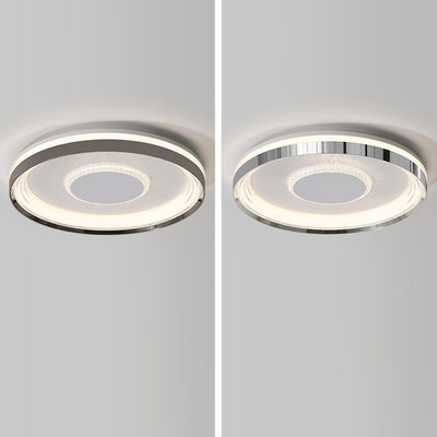 Modern Luxury Round Metal Acrylic LED Flush Mount Ceiling Light For Bedroom
