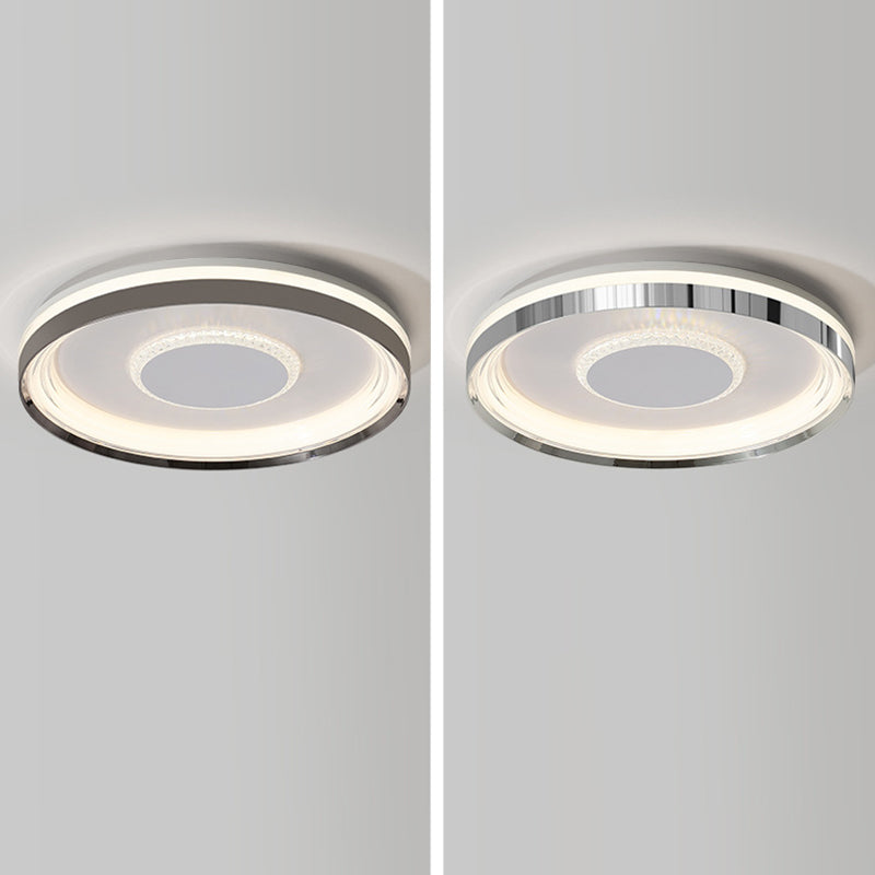 Modern Luxury Round Metal Acrylic LED Flush Mount Ceiling Light For Bedroom