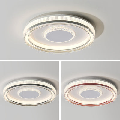 Modern Luxury Round Metal Acrylic LED Flush Mount Ceiling Light For Bedroom