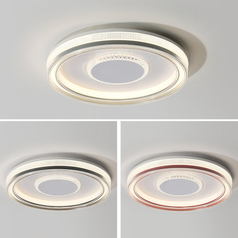 Modern Luxury Round Metal Acrylic LED Flush Mount Ceiling Light For Bedroom