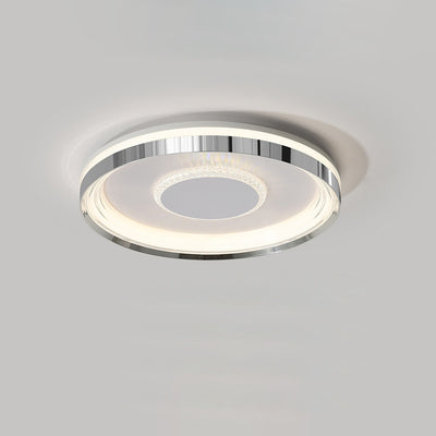 Modern Luxury Round Metal Acrylic LED Flush Mount Ceiling Light For Bedroom