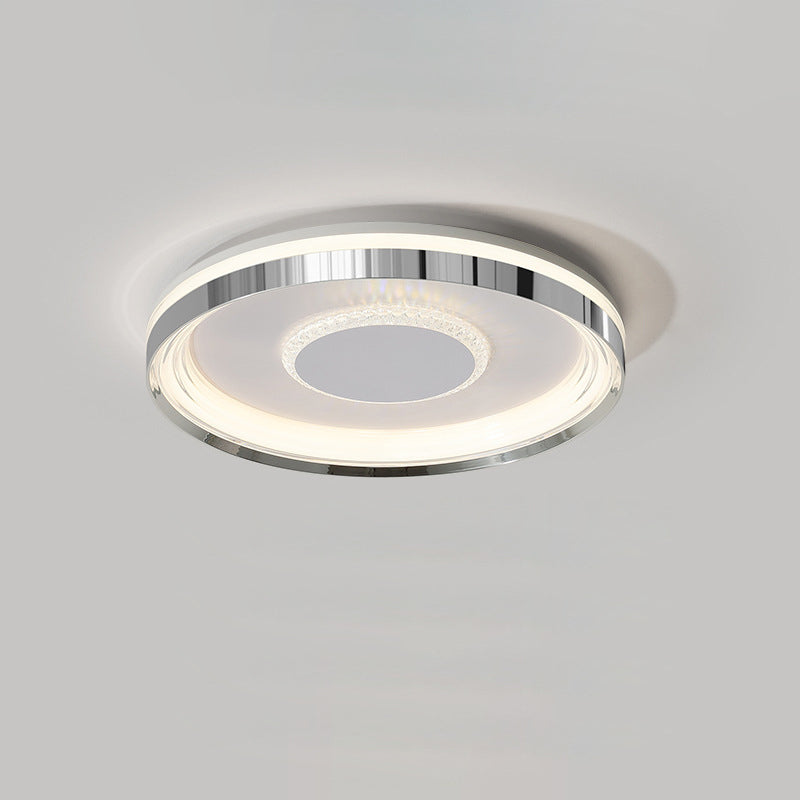 Modern Luxury Round Metal Acrylic LED Flush Mount Ceiling Light For Bedroom