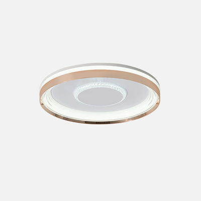 Modern Luxury Round Metal Acrylic LED Flush Mount Ceiling Light For Bedroom