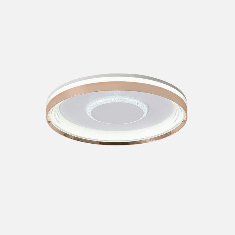 Modern Luxury Round Metal Acrylic LED Flush Mount Ceiling Light For Bedroom