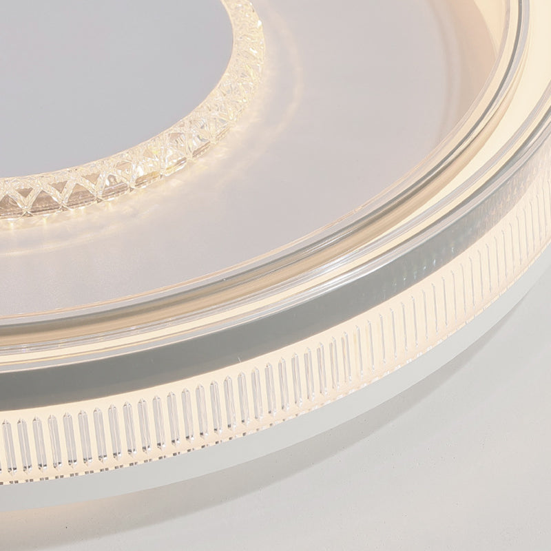 Modern Luxury Round Metal Acrylic LED Flush Mount Ceiling Light For Bedroom