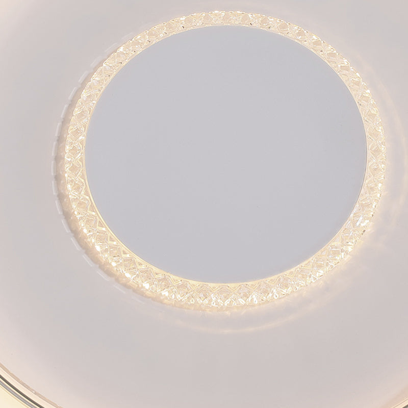 Modern Luxury Round Metal Acrylic LED Flush Mount Ceiling Light For Bedroom