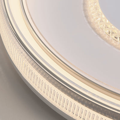 Modern Luxury Round Metal Acrylic LED Flush Mount Ceiling Light For Bedroom