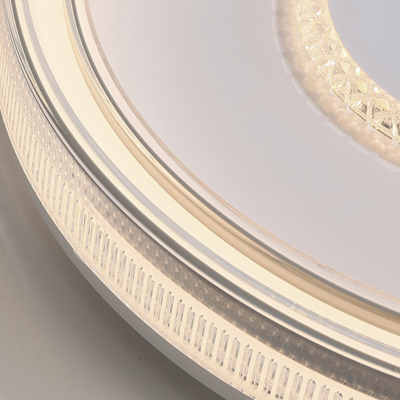 Modern Luxury Round Metal Acrylic LED Flush Mount Ceiling Light For Bedroom