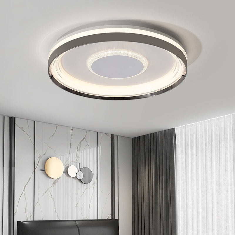 Modern Luxury Round Metal Acrylic LED Flush Mount Ceiling Light For Bedroom