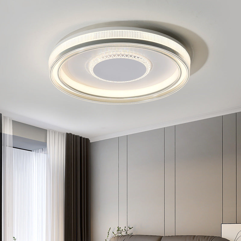 Modern Luxury Round Metal Acrylic LED Flush Mount Ceiling Light For Bedroom