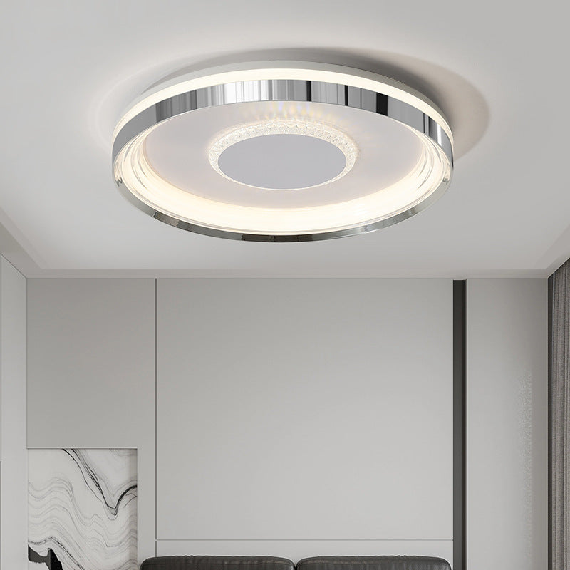 Modern Luxury Round Metal Acrylic LED Flush Mount Ceiling Light For Bedroom