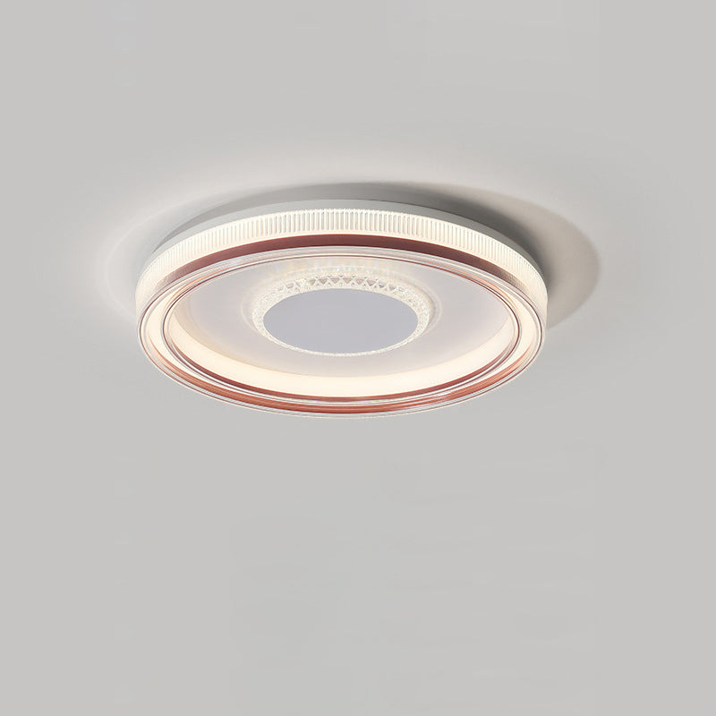 Modern Luxury Round Metal Acrylic LED Flush Mount Ceiling Light For Bedroom