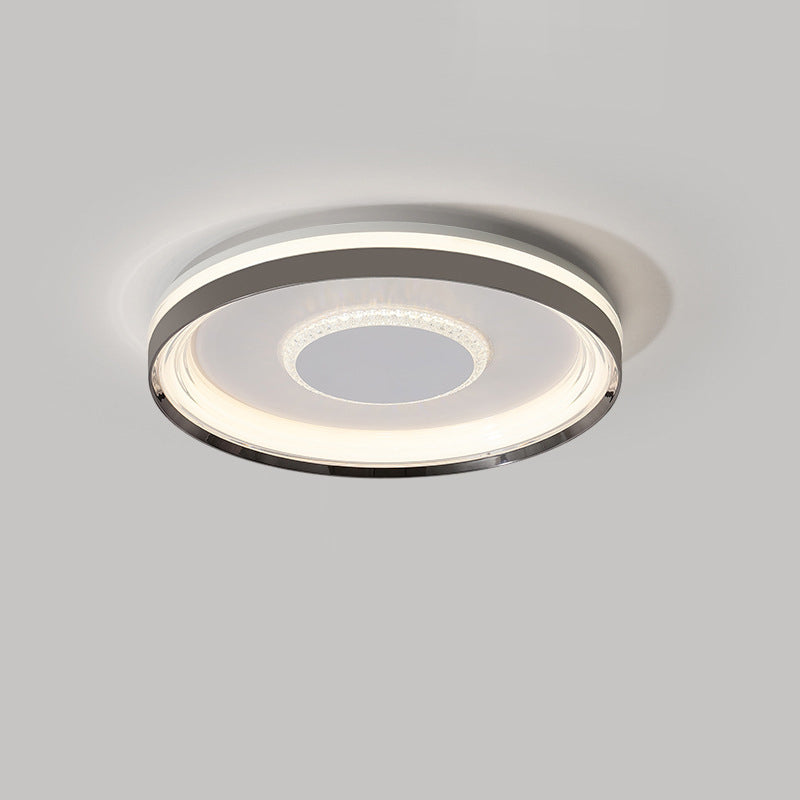 Modern Luxury Round Metal Acrylic LED Flush Mount Ceiling Light For Bedroom