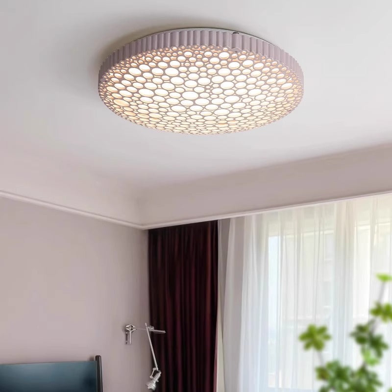 Zeitgenössische kreative Wabenrunde Eisen-Acryl-LED-Deckenleuchte für das Schlafzimmer 