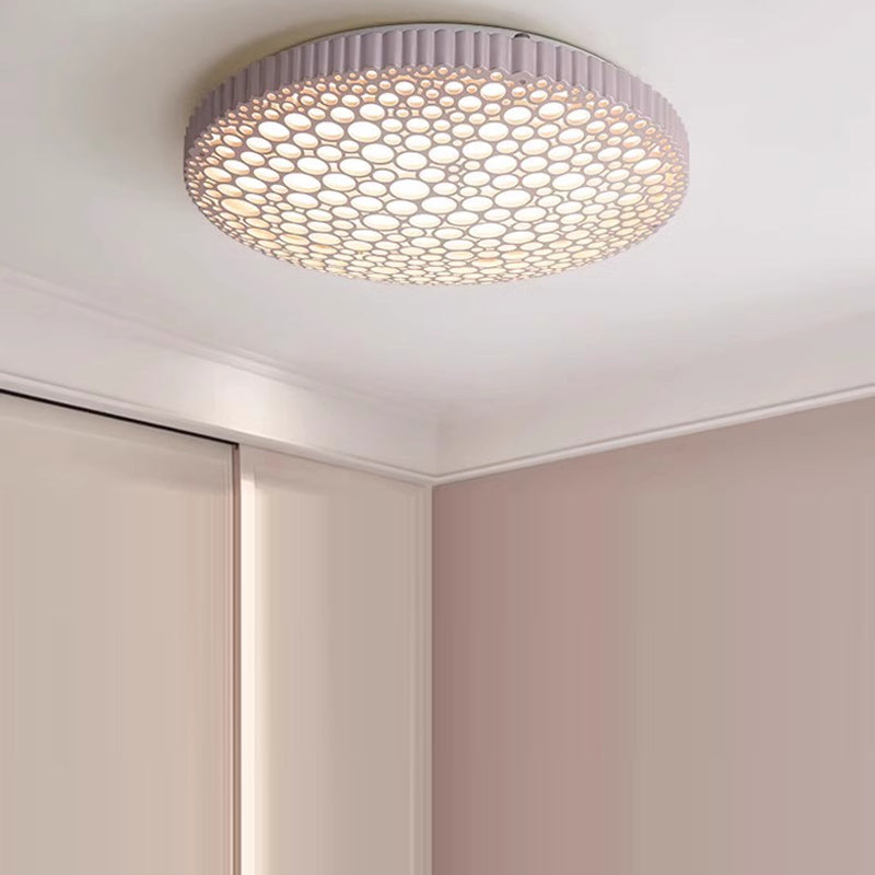 Zeitgenössische kreative Wabenrunde Eisen-Acryl-LED-Deckenleuchte für das Schlafzimmer 