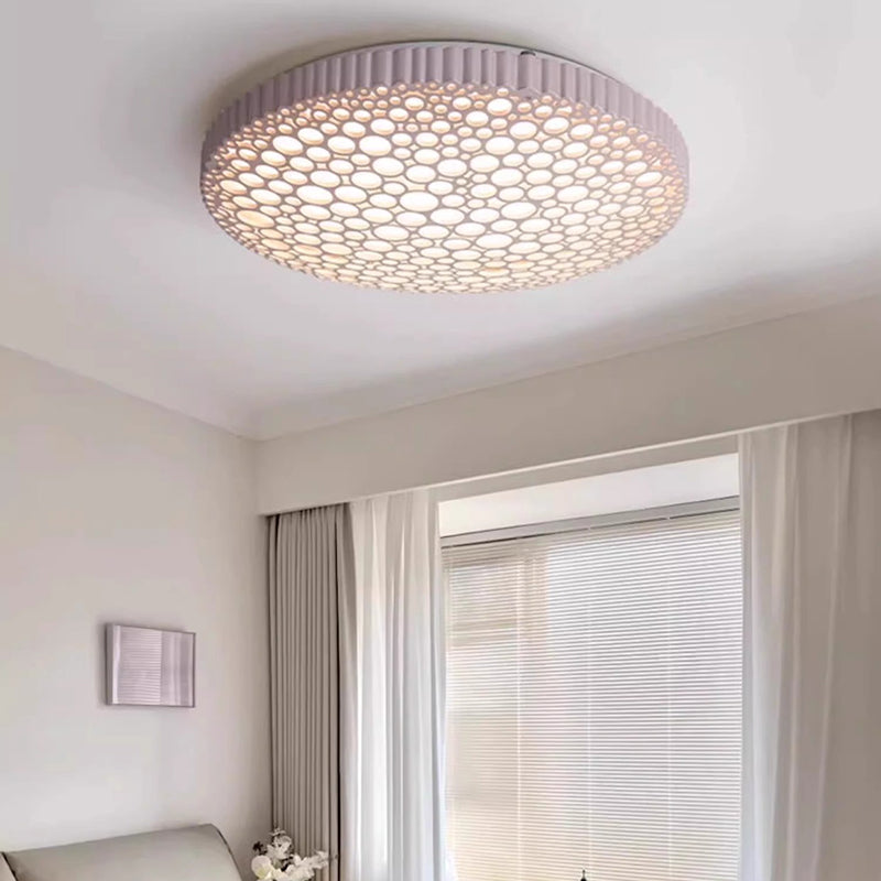 Zeitgenössische kreative Wabenrunde Eisen-Acryl-LED-Deckenleuchte für das Schlafzimmer 
