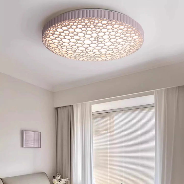 Zeitgenössische kreative Wabenrunde Eisen-Acryl-LED-Deckenleuchte für das Schlafzimmer 