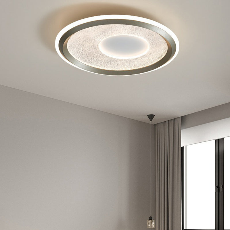 Contemporary Scandinavian Round Iron Aluminum Acrylic LED Flush Mount Ceiling Light For Bedroom