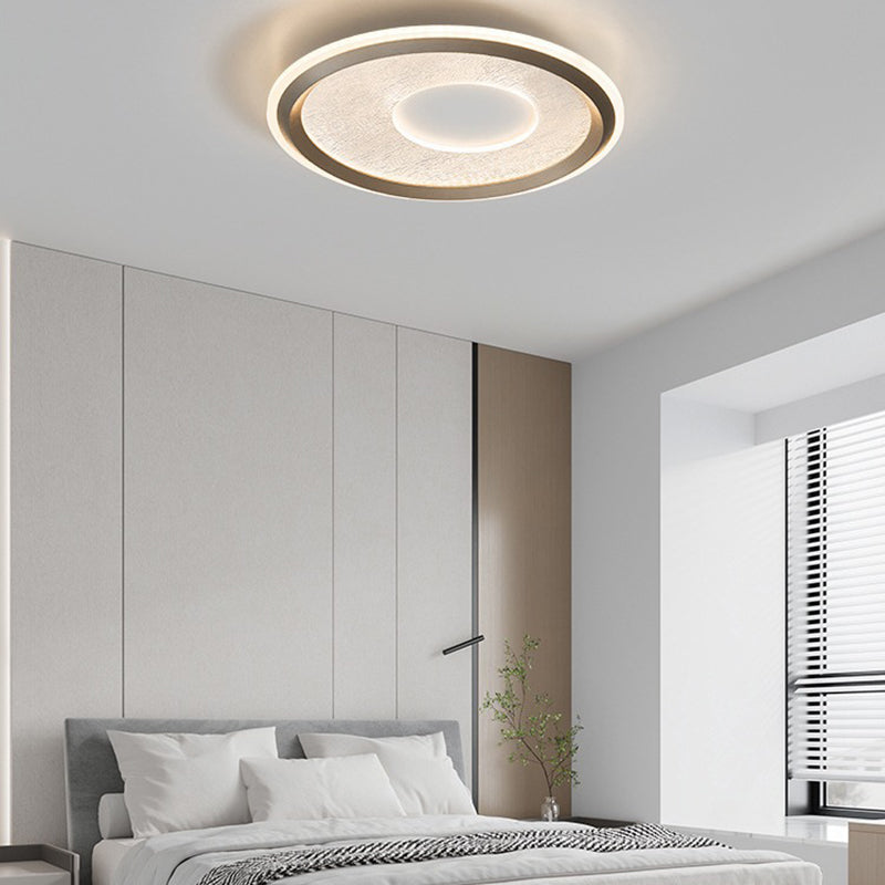 Contemporary Scandinavian Round Iron Aluminum Acrylic LED Flush Mount Ceiling Light For Bedroom