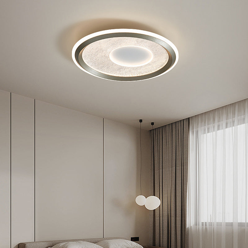 Contemporary Scandinavian Round Iron Aluminum Acrylic LED Flush Mount Ceiling Light For Bedroom