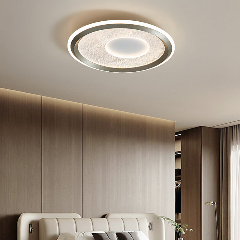 Contemporary Scandinavian Round Iron Aluminum Acrylic LED Flush Mount Ceiling Light For Bedroom