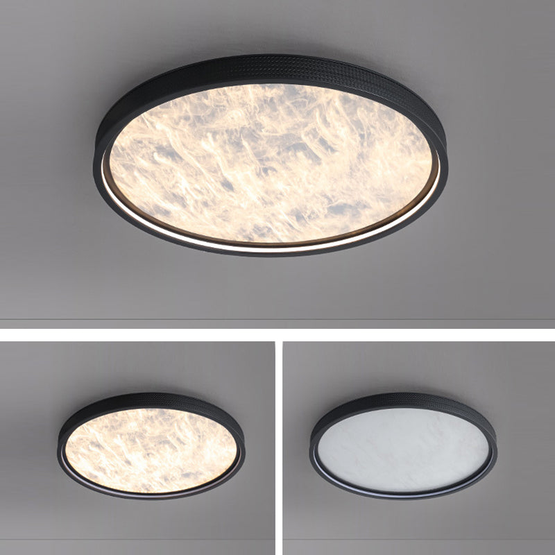 Moderne luxuriöse runde Aluminium-Leder-LED-Deckenleuchte für das Schlafzimmer 