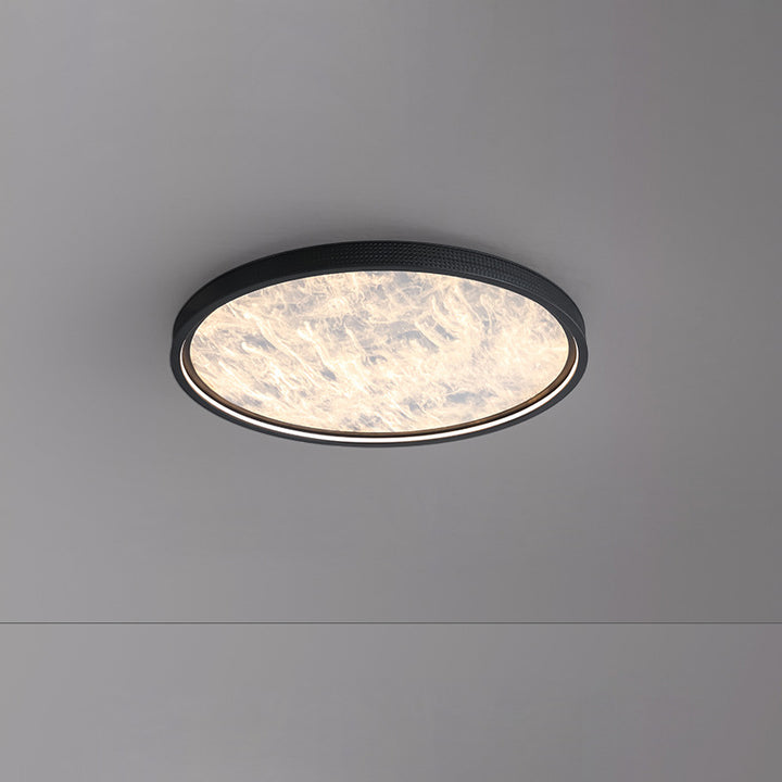 Moderne luxuriöse runde Aluminium-Leder-LED-Deckenleuchte für das Schlafzimmer 