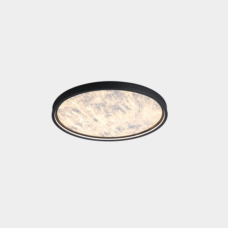 Moderne luxuriöse runde Aluminium-Leder-LED-Deckenleuchte für das Schlafzimmer 